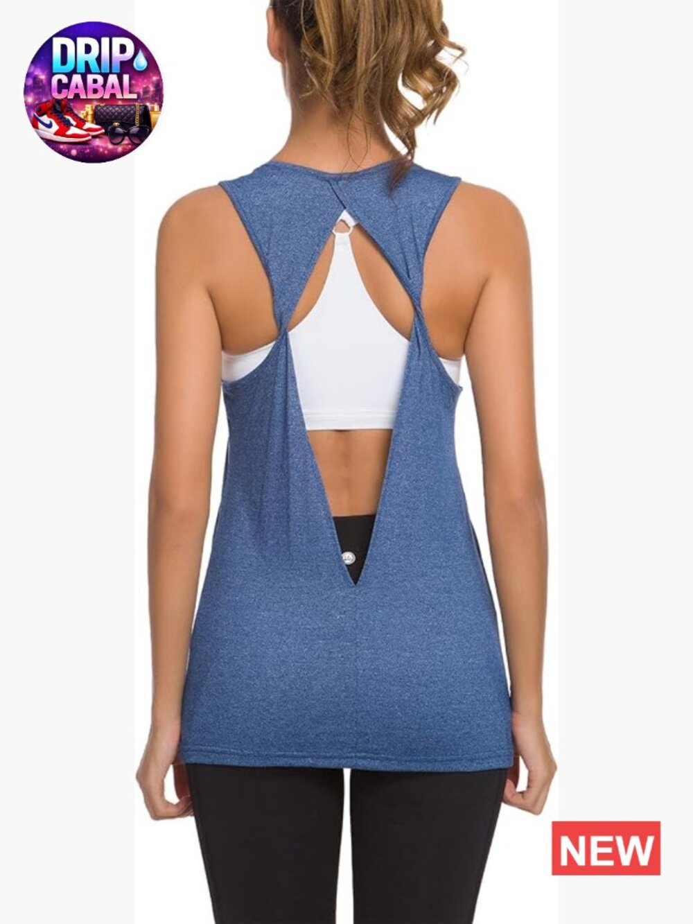 Twist Open Back Sleeveless Tank Top - Athletic Yoga Workout Top